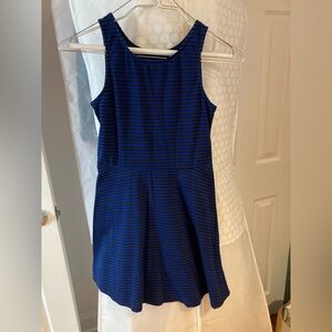 Total Girl Dress stripes black and navy blue sz XL14/16 girls 32%cotton